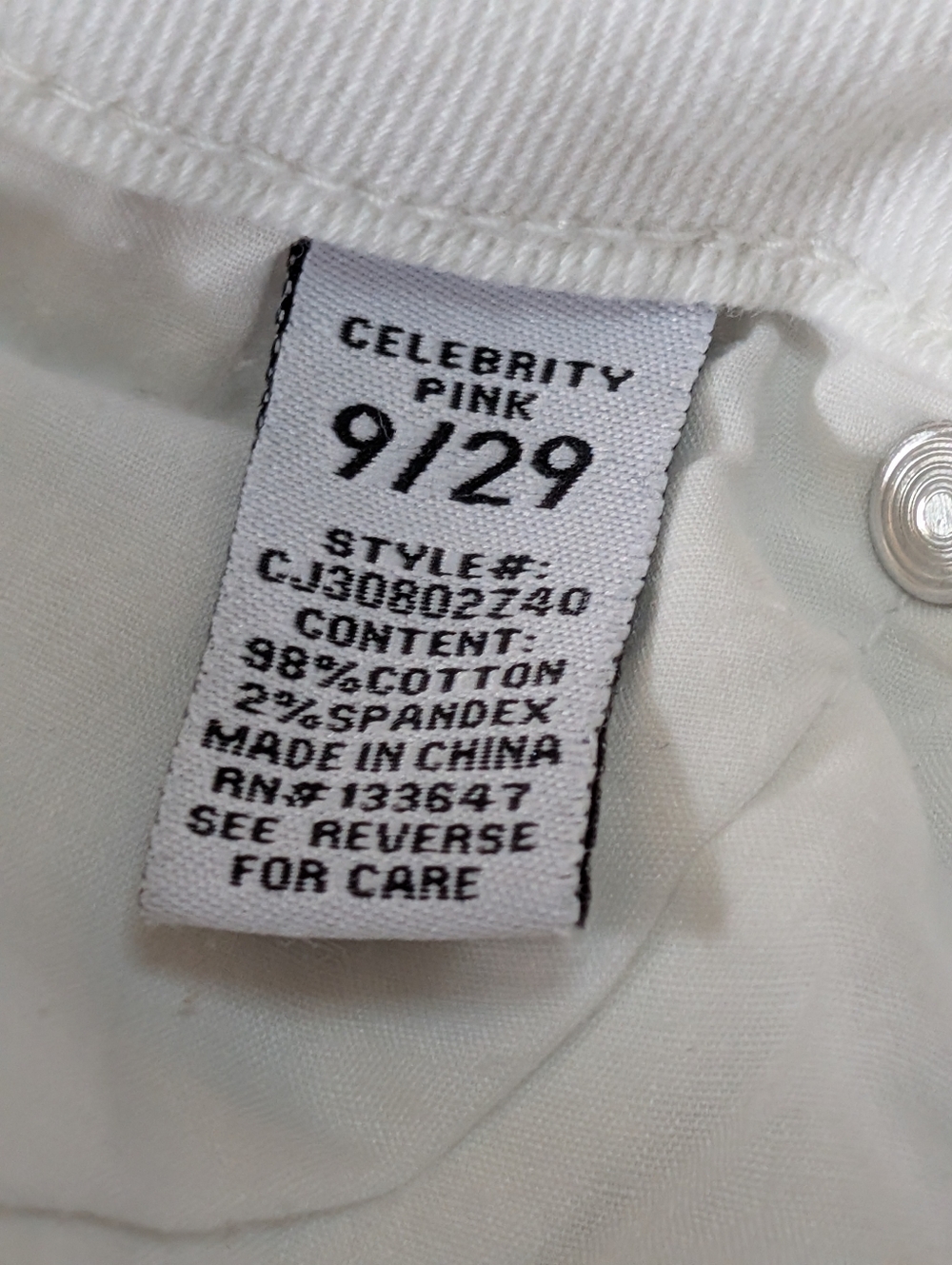Celebrity Pink Shorts White Distressed Shorts SZ 9/29 - Picture 11 of 12